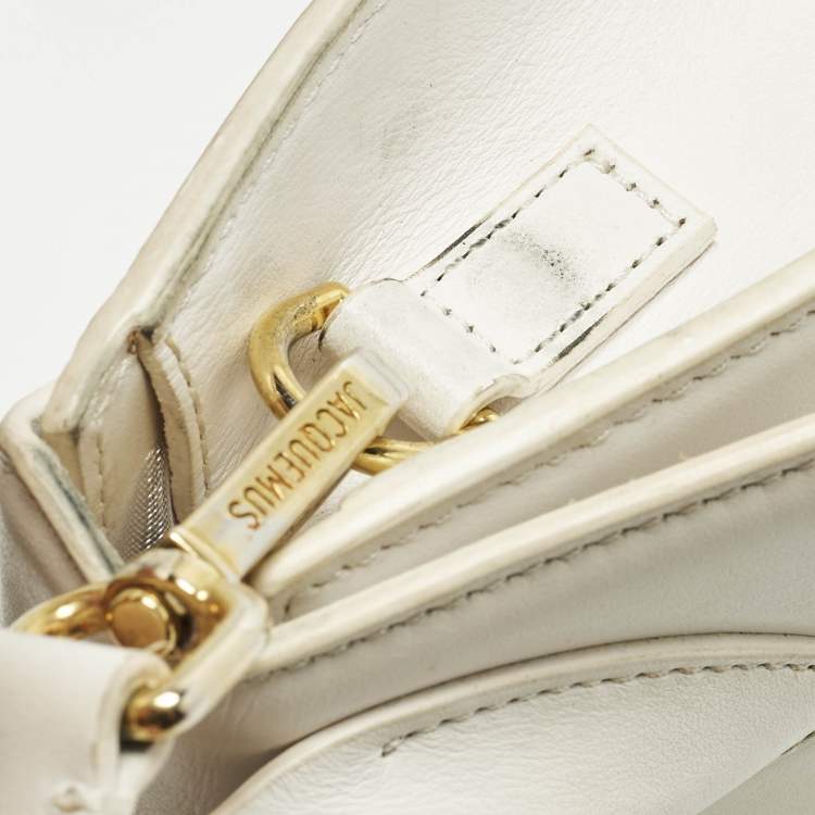 Pre Owned Jacquemus Le Chiquito Moyen White Leather Top Handle Bag