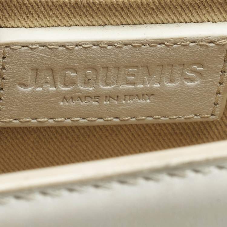 Pre Owned Jacquemus Le Chiquito Moyen White Leather Top Handle Bag