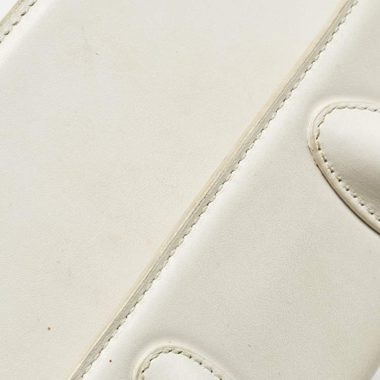 Pre Owned Jacquemus Le Chiquito Moyen White Leather Top Handle Bag