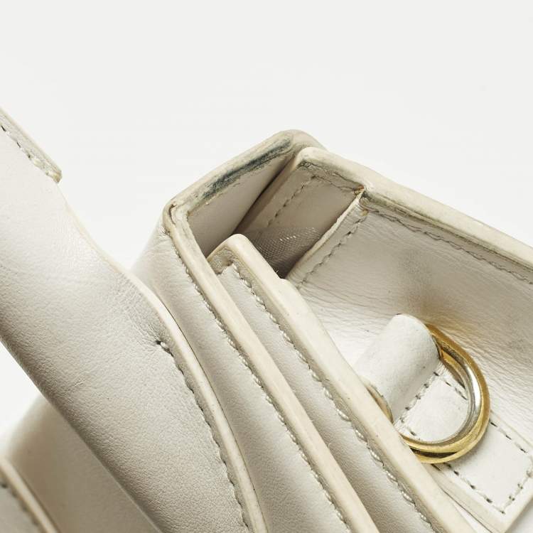Pre Owned Jacquemus Le Chiquito Moyen White Leather Top Handle Bag