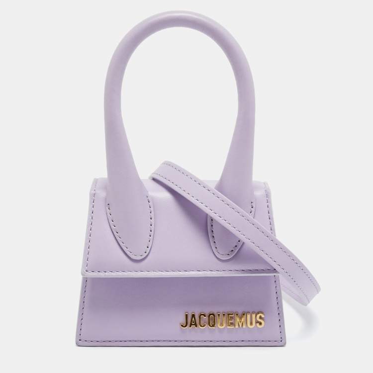 Pre Owned Jacquemus Le Chiquito Mini Lilac Leather Top Handle Bag