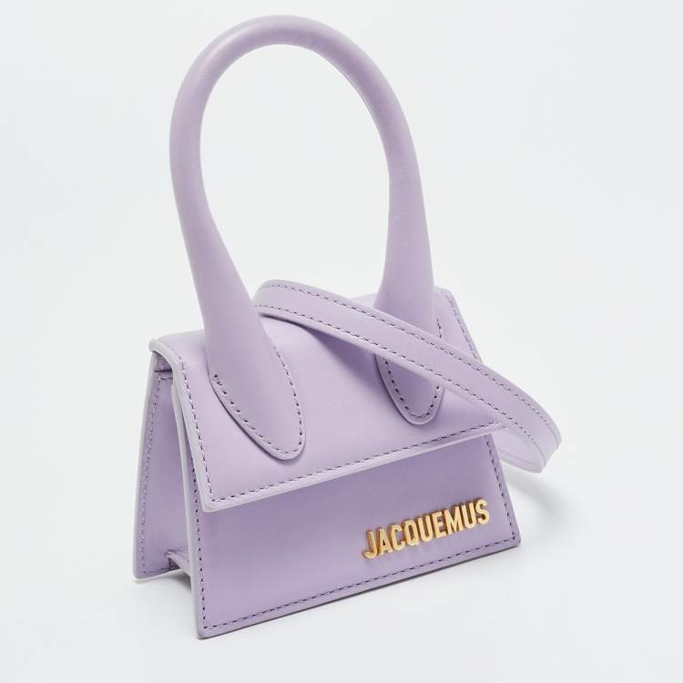 Pre Owned Jacquemus Le Chiquito Mini Lilac Leather Top Handle Bag