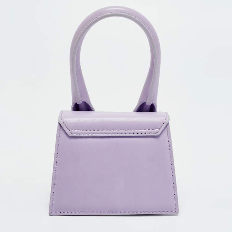 Pre Owned Jacquemus Le Chiquito Mini Lilac Leather Top Handle Bag