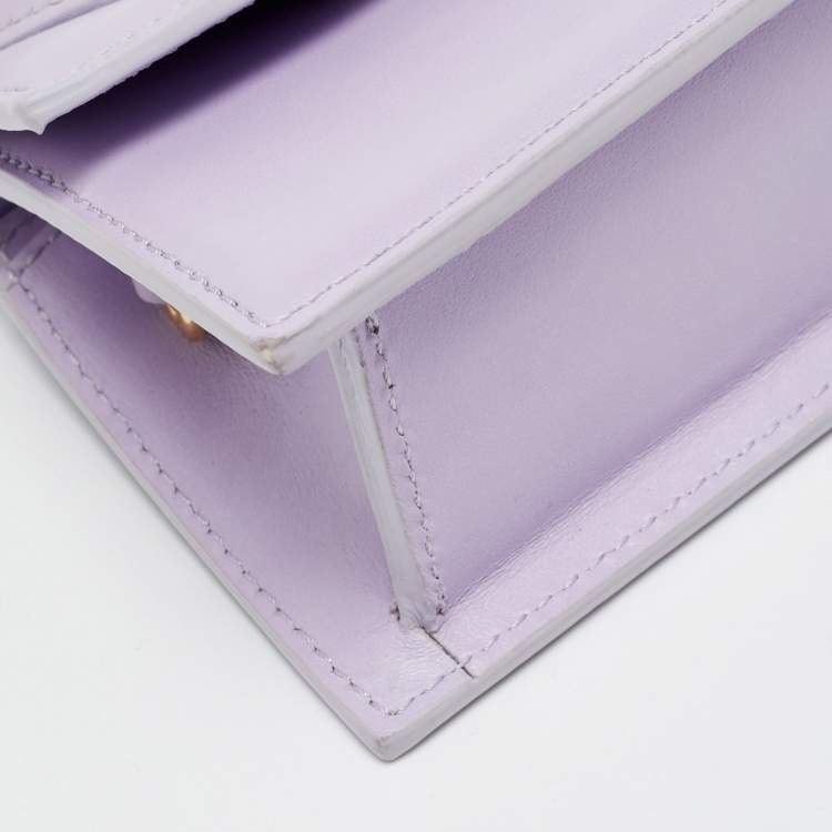 Pre Owned Jacquemus Le Chiquito Mini Lilac Leather Top Handle Bag