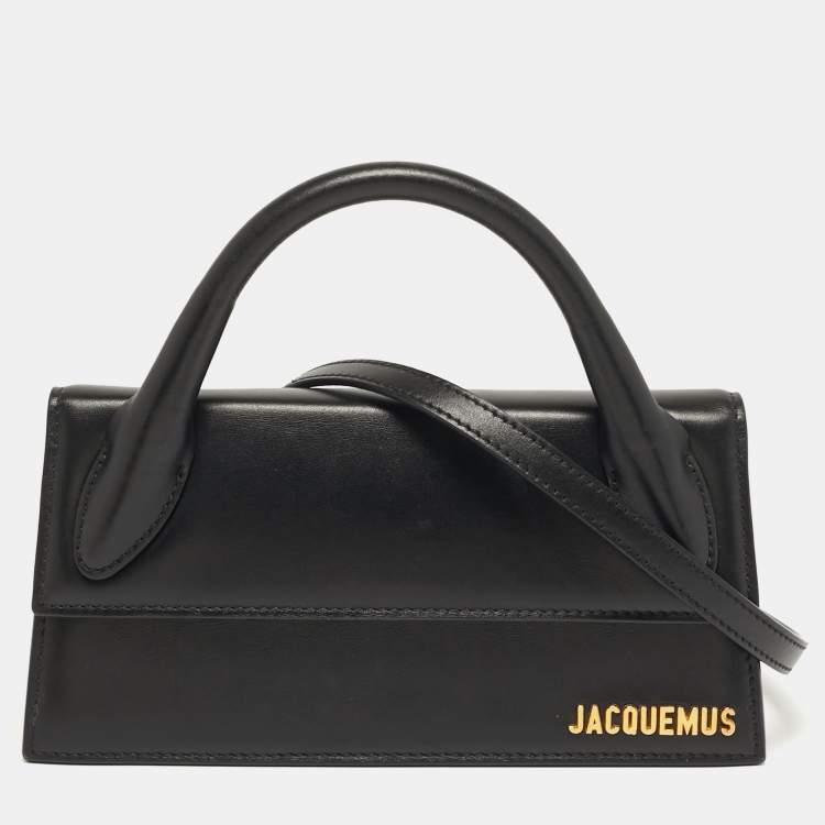 مملوكة مسبقًا Jacquemus Long Le Chiquito Black Leather Top Handle Bag