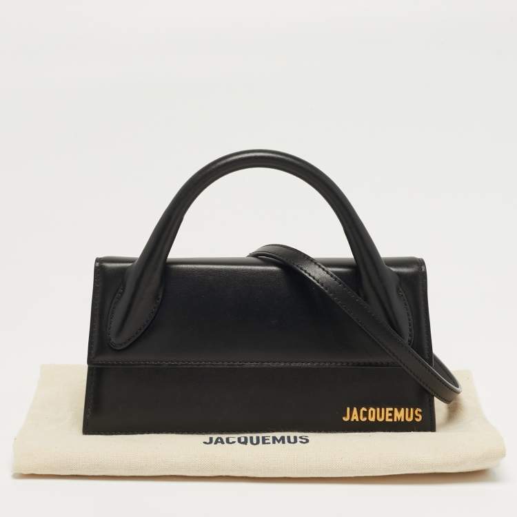 مملوكة مسبقًا Jacquemus Long Le Chiquito Black Leather Top Handle Bag
