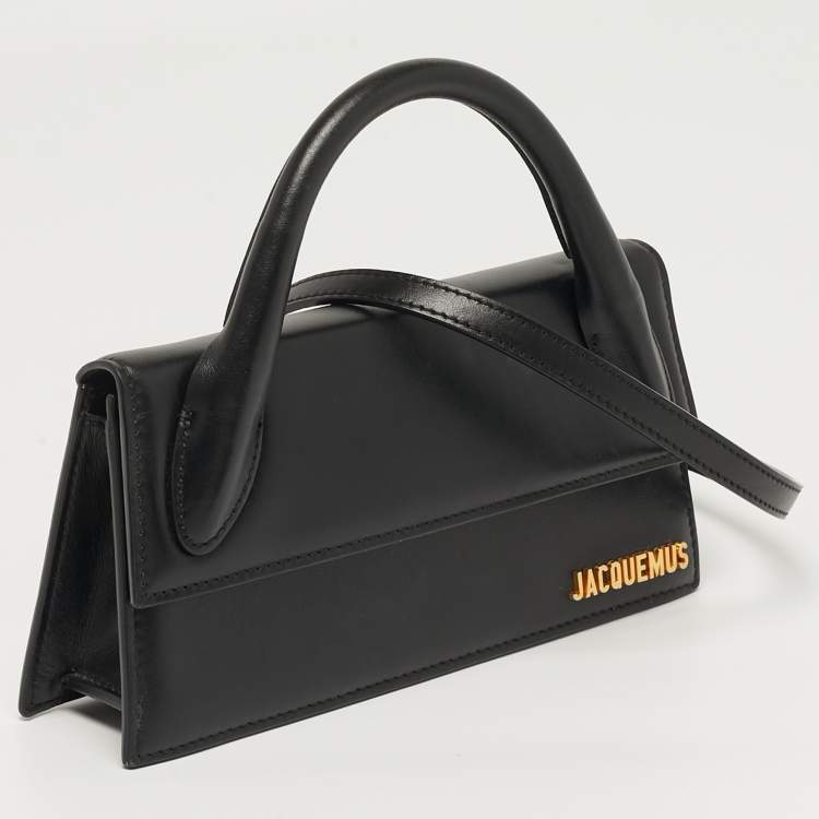 مملوكة مسبقًا Jacquemus Long Le Chiquito Black Leather Top Handle Bag