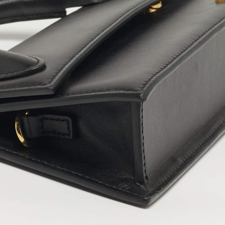 مملوكة مسبقًا Jacquemus Long Le Chiquito Black Leather Top Handle Bag