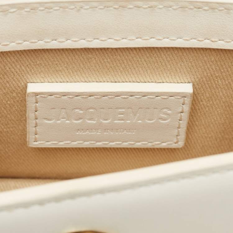 Pre Owned Jacquemus Le Chiquito Mini White Leather Top Handle Bag