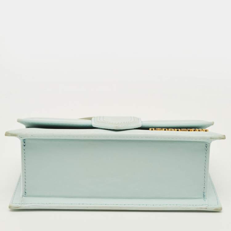 Pre Owned Jacquemus Le Bambino Mini Light Blue Nubuck Leather Top Handle Bag