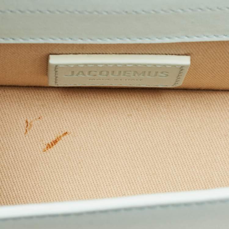 Pre Owned Jacquemus Le Bambino Mini Light Blue Nubuck Leather Top Handle Bag