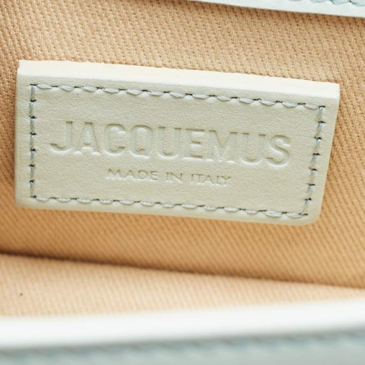 Pre Owned Jacquemus Le Bambino Mini Light Blue Nubuck Leather Top Handle Bag