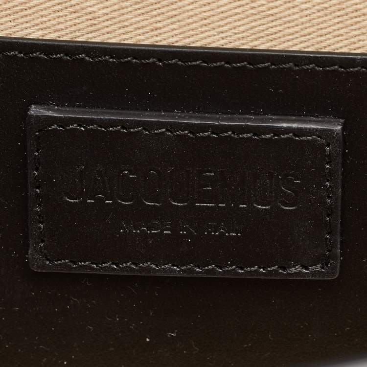 Pre Owned Jacquemus Le Bambino Long Black Leather Flap Shoulder Bag