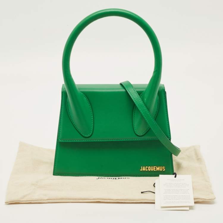 Pre Owned Jacquemus Grand Le Chiquito Green Leather Top Handle Bag