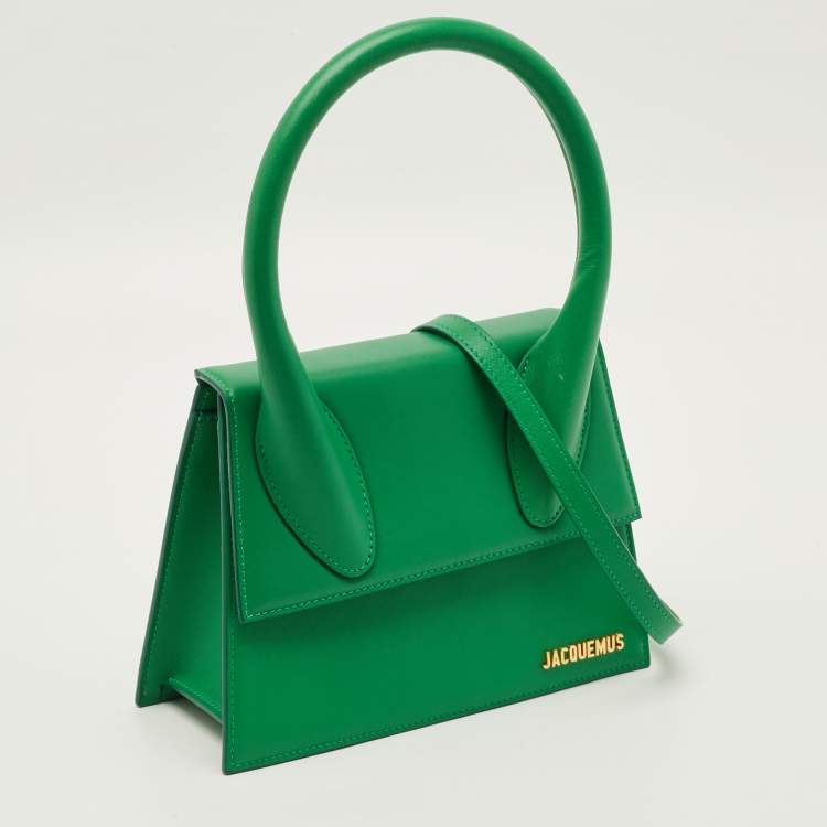 Pre Owned Jacquemus Grand Le Chiquito Green Leather Top Handle Bag