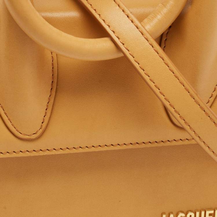 Pre Owned Jacquemus Le Chiquito Noeud Tan Leather Top Handle Bag