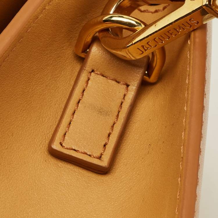 Pre Owned Jacquemus Le Chiquito Noeud Tan Leather Top Handle Bag