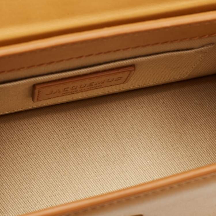 Pre Owned Jacquemus Le Chiquito Noeud Tan Leather Top Handle Bag