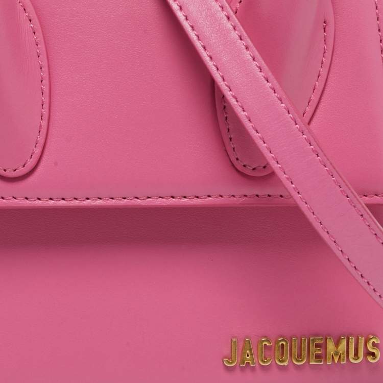 Pre Owned Jacquemus Le Chiquito Moyen Pink Leather Top Handle Bag