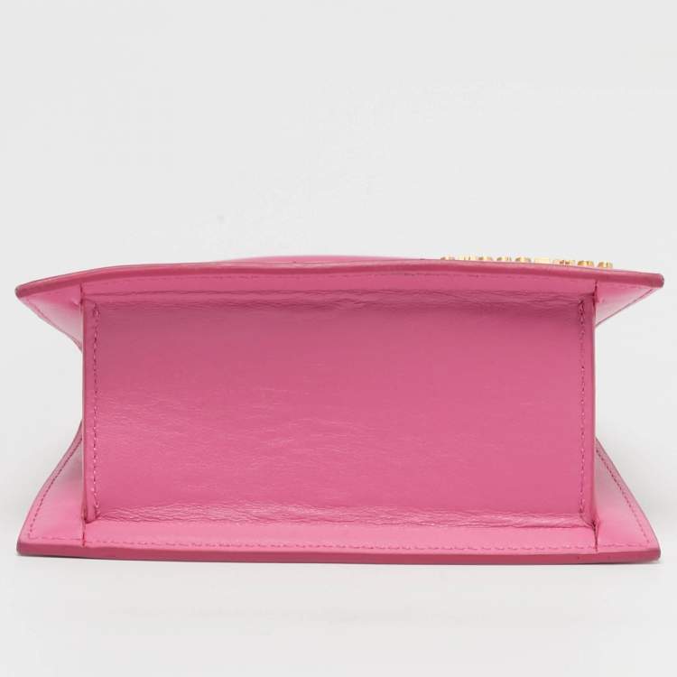 Pre Owned Jacquemus Le Chiquito Moyen Pink Leather Top Handle Bag