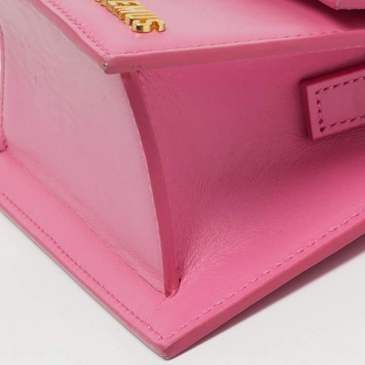 Pre Owned Jacquemus Le Chiquito Moyen Pink Leather Top Handle Bag