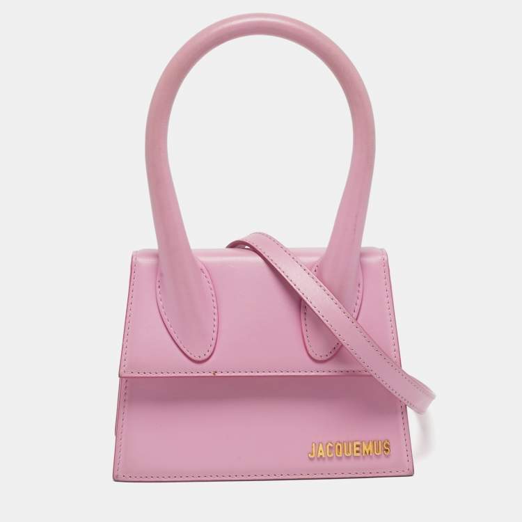 Pre Owned Jacquemus Le Chiquito Moyen Pink Leather Top Handle Bag