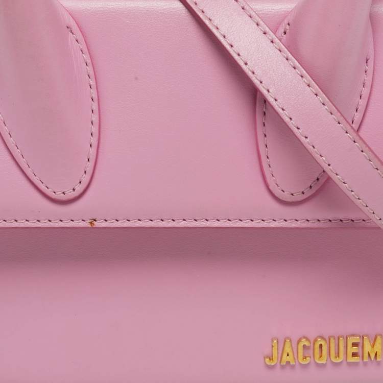 Pre Owned Jacquemus Le Chiquito Moyen Pink Leather Top Handle Bag