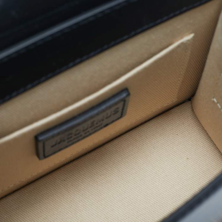 Pre Owned Jacquemus Le Chiquito Noeud Black Leather Top Handle Bag