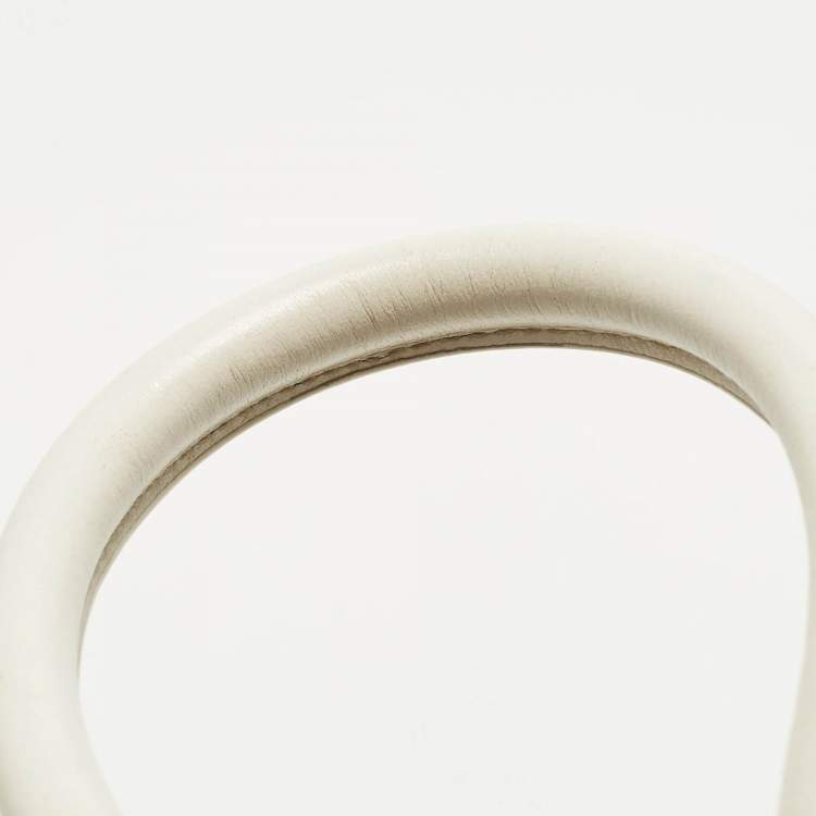 Pre Owned Jacquemus Le Chiquito Mini White Leather Top Handle Bag