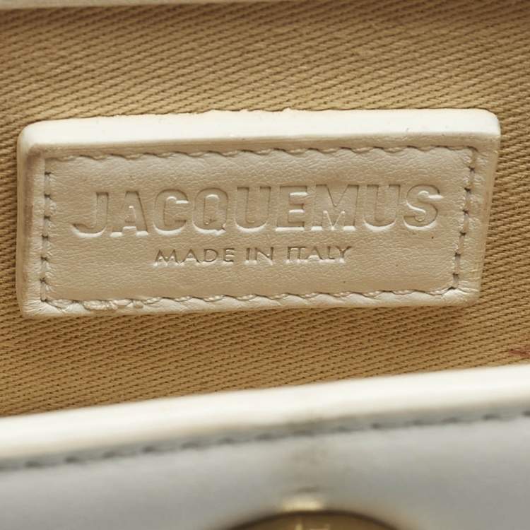 Pre Owned Jacquemus Le Chiquito Mini White Leather Top Handle Bag