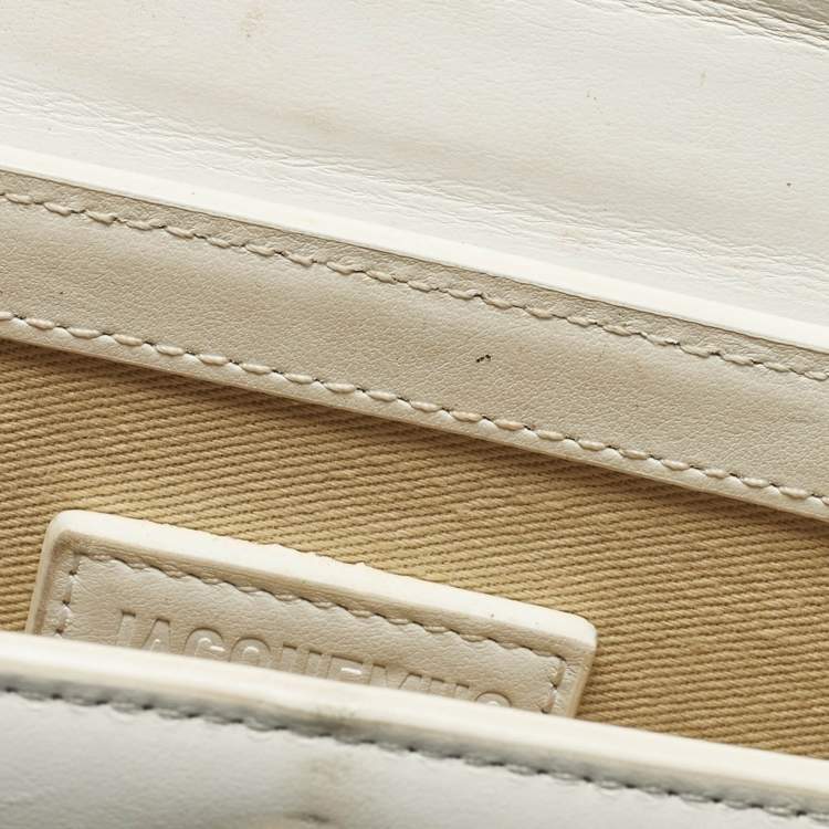 Pre Owned Jacquemus Le Chiquito Mini White Leather Top Handle Bag