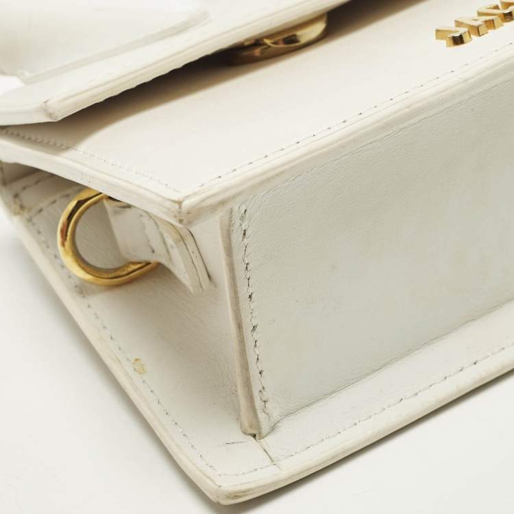 Pre Owned Jacquemus Le Chiquito Mini White Leather Top Handle Bag
