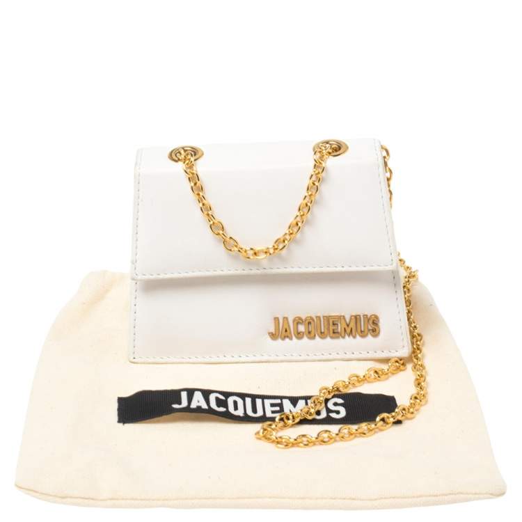 Pre Owned Jacquemus White Leather Le Piccolo Shoulder Bag