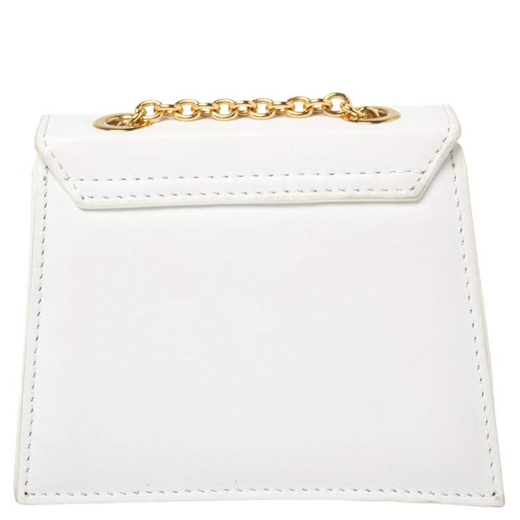 Pre Owned Jacquemus White Leather Le Piccolo Shoulder Bag