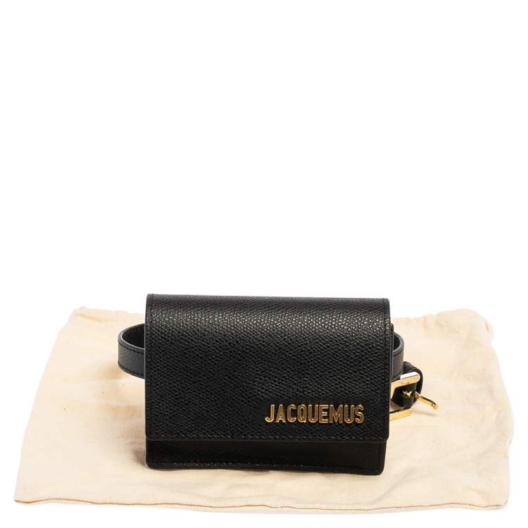 Pre Owned Jacquemus Black Leather La Riviera Double Tour Belt Bag