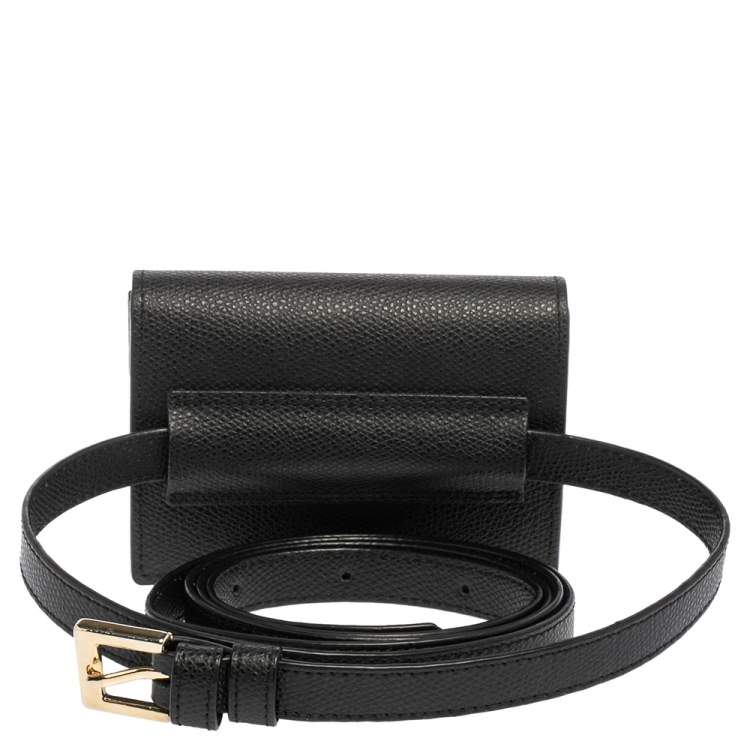 Pre Owned Jacquemus Black Leather La Riviera Double Tour Belt Bag