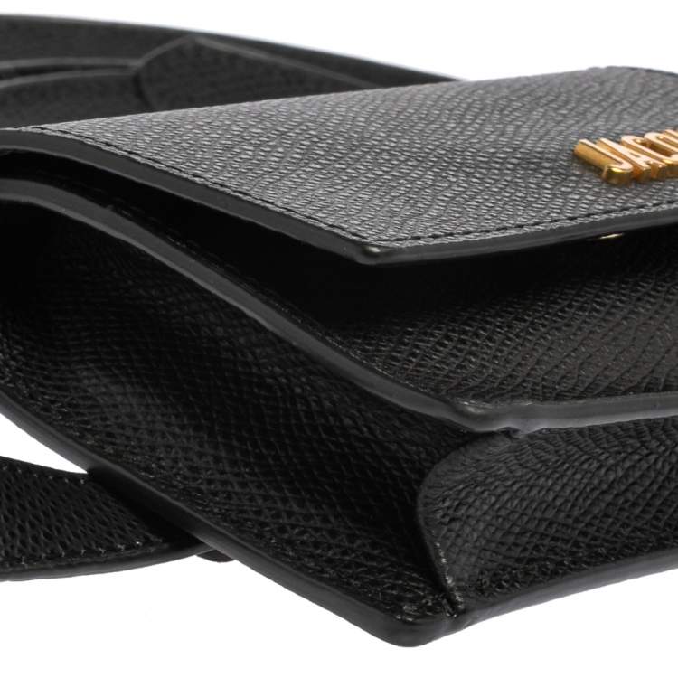 Pre Owned Jacquemus Black Leather La Riviera Double Tour Belt Bag
