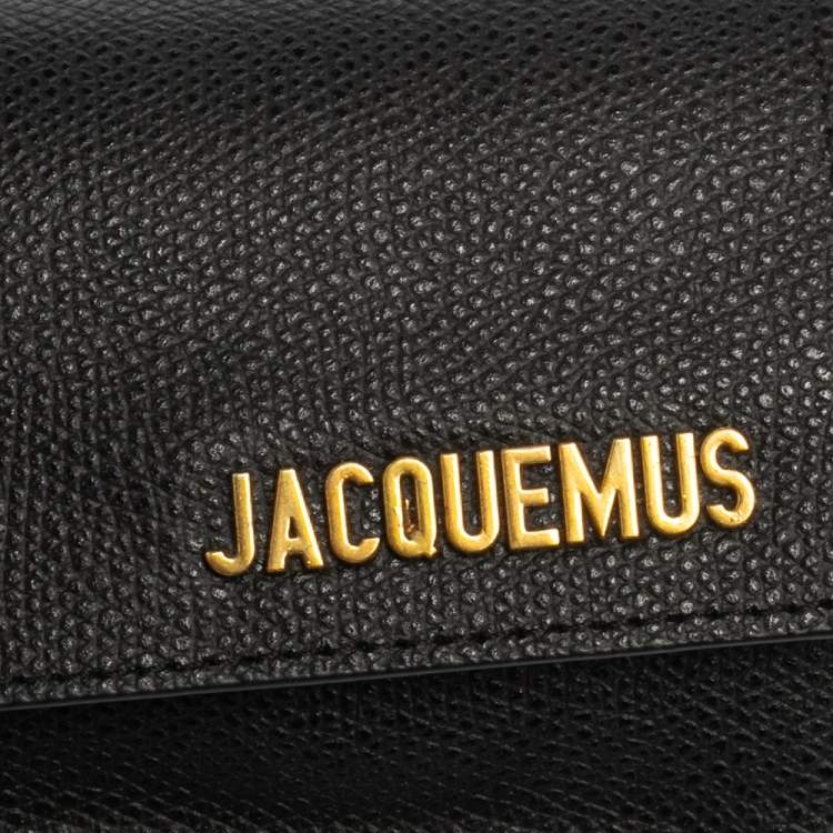 Pre Owned Jacquemus Black Leather La Riviera Double Tour Belt Bag