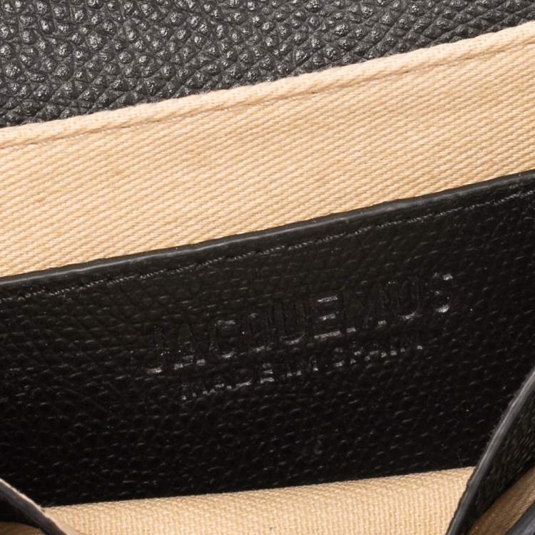 Pre Owned Jacquemus Black Leather La Riviera Double Tour Belt Bag