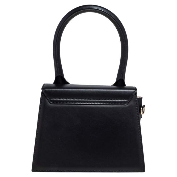 Pre Owned Jacquemus Black Leather Grand Le Chiquito Top Handle Bag