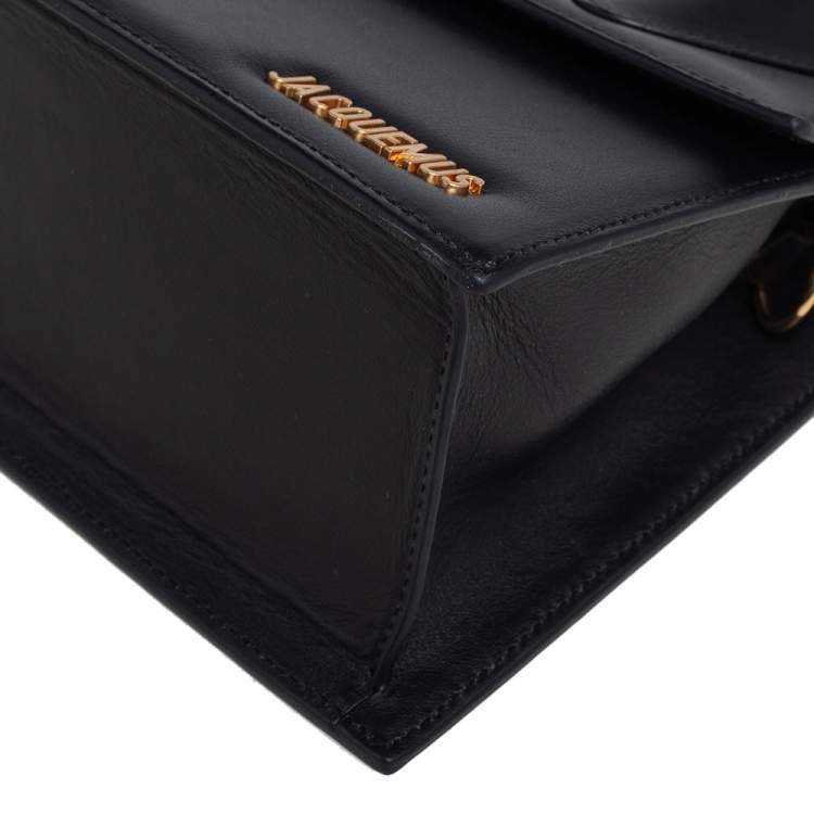 Pre Owned Jacquemus Black Leather Grand Le Chiquito Top Handle Bag