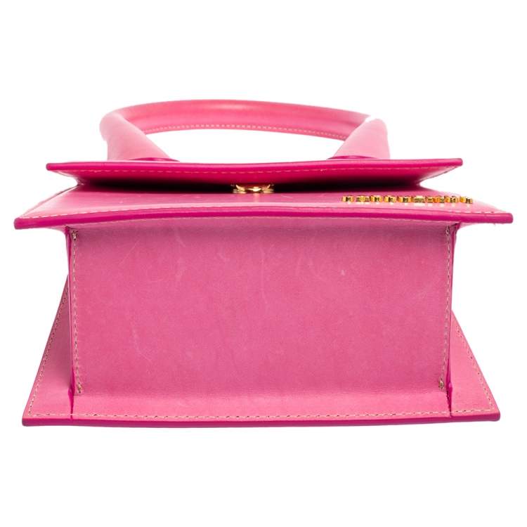Pre Owned Jacquemus Pink Leather Le Chiquito Moyen Top Handle Bag