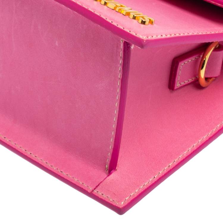 Pre Owned Jacquemus Pink Leather Le Chiquito Moyen Top Handle Bag