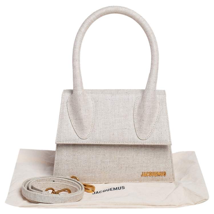 Pre Owned Jacquemus Beige Canvas Le grand Chiquito Top Handle Bag