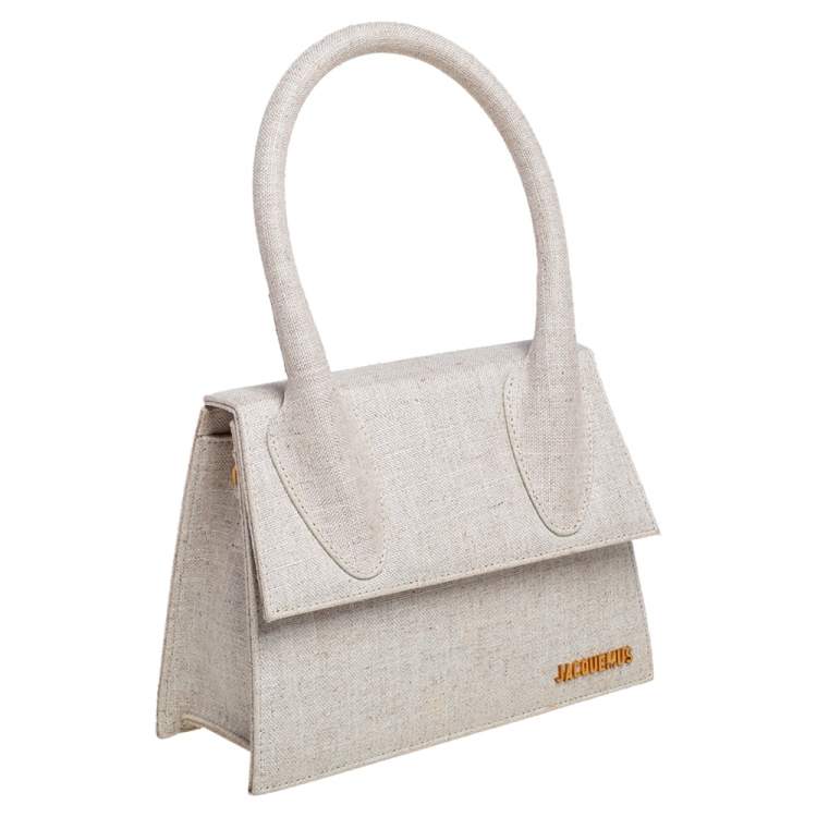 Pre Owned Jacquemus Beige Canvas Le grand Chiquito Top Handle Bag