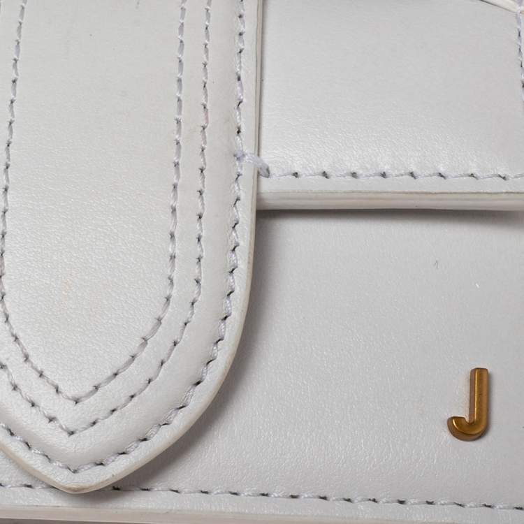 مملوكة مسبقًا Jacquemus White Leather Mini Le Petit Bambino Crossbody Bag