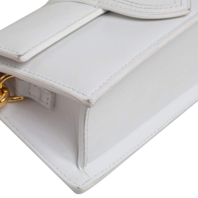 Pre Owned Jacquemus White Leather Le Bambino Crossbody Bag
