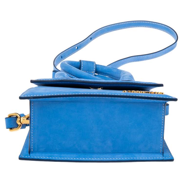 Pre Owned Jacquemus Blue Nubuck Leather Le Chiquito Top Handle Bag
