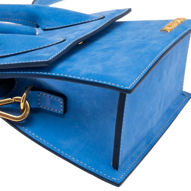 Pre Owned Jacquemus Blue Nubuck Leather Le Chiquito Top Handle Bag