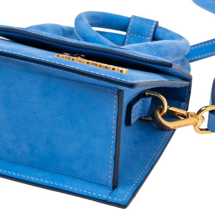 Pre Owned Jacquemus Blue Nubuck Leather Le Chiquito Top Handle Bag